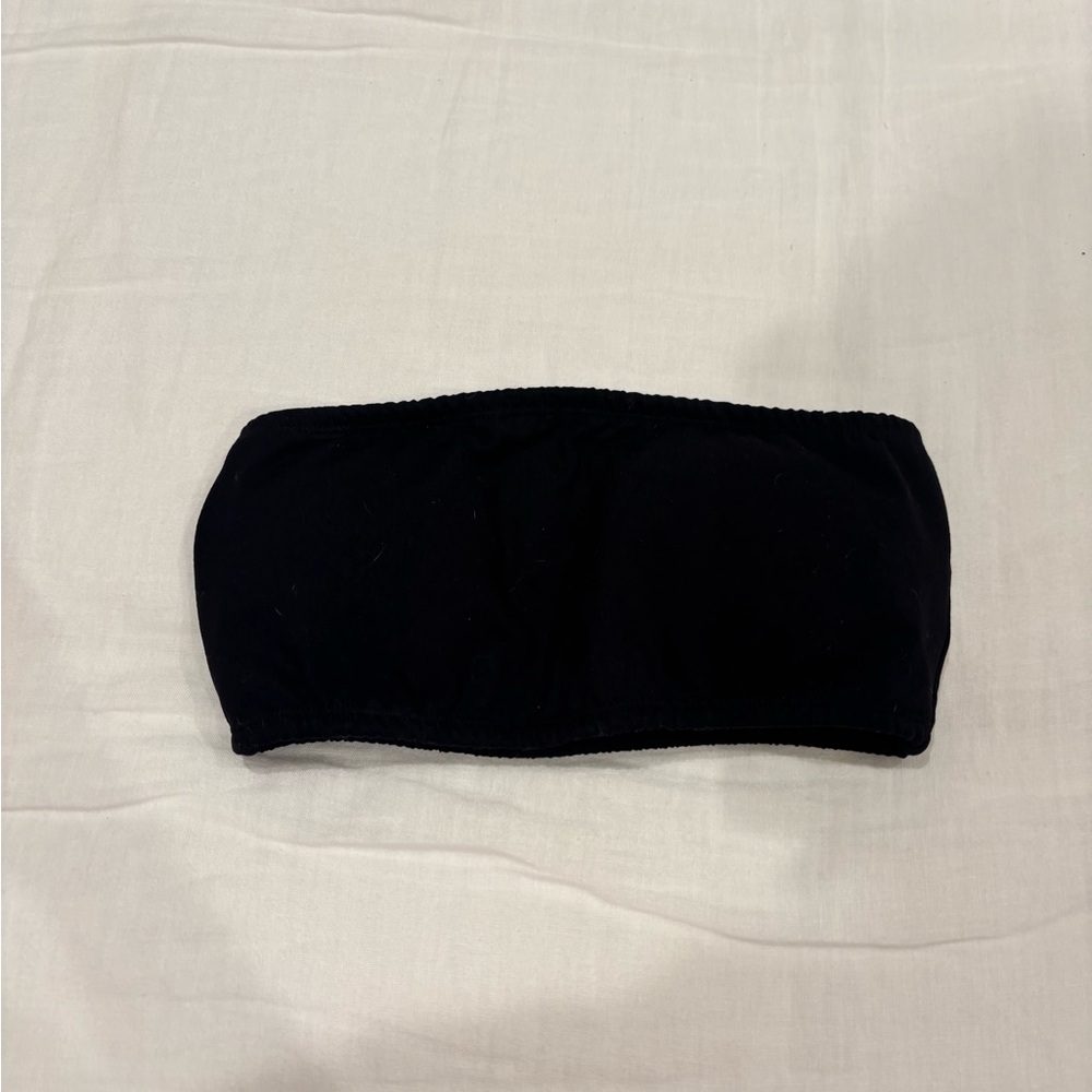 Black Strapless Bandeau Top